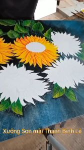 Tranh sơn mài Thanh Bình Lê- HOA SEN size 30x30 cm hàng cao cấp xuất khẩu