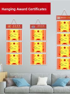 Modern Simple Wall Mounted Certificate Display Case Honor Award Frame No Drilling Required Living Room Ready 8K Certificate Protector Cover