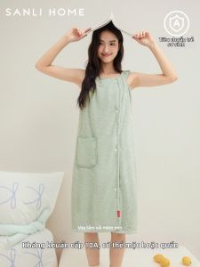 Sanli | Wearable Wrappable Bathrobe Set Women Absorbent