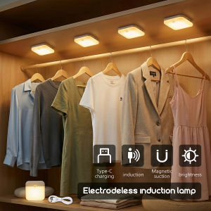 1/2/4PCS Motion Sensor Lights Cupboard Lamp USB Rechargeable LED Night Lamp for Bedroom Kitchen Stair Hallway Wardrobe Lighting