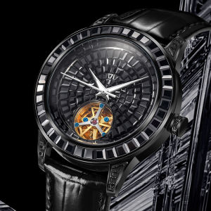 Đồng Hồ Đeo Tay Nam Cơ Khí Haemmer Diamond Face Tourbillon Dây Da Dạ Quang Vỏ Thép Không Gỉ Chống Thấm Nước Đồng Hồ Sang Trọng