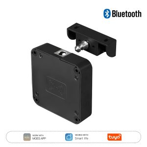 MOES | MOES Tuya Bluetooth Smart Wood Cabinet Lock App Remote Control Monitoring Keyless IC Card Unlock Door Locker Furniture Drawer