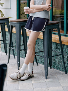 Semir | Loose Summer Cotton Shorts with Retro Color Blocking Home Pants