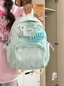 Mini Double-Strap Shoulder Bag for Girls Korean Style Bum Bag with Zipper Closure Casual Leisure Backpack for Anime Girls