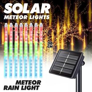 Solar Meteor Shower Lights Icicle Lights Indoor Outdoor Decorations Lights for Trees Yards Gardens Party Path Decorations