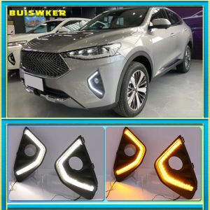 Led DRL Daytime Running Light for Haval F7 F7X with Yellow Turn Signal and Blue Night Mode