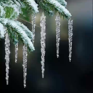 12 Pcs/pack Christmas crystal icicle pendantSimulation Icicle OrnamentsChristmas tree decor UMISKY