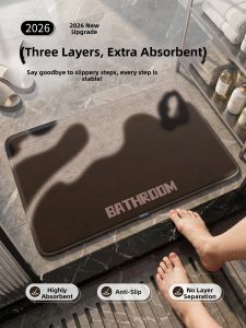 YK MORE | Quick Dry Water Absorbent Anti-Slip Bathroom Door Mat