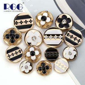 กระดุมโลหะสีทองคลาสสิกสําหรับผู้ชายและ ผู้หญิง ชุดสูท เสื้อโค้ท ขนสัตว์ เสื้อโค้ท กระดุม ทันสมัย ลายดอกไม้ ดีไซน์ เครื่องประดับเสื้อผ้า