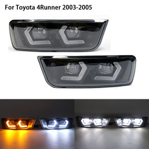 For Toyota 4Runner 2003 2004 2005 Car LED DRL Daytime Running Lights Turn Signal Light Front Angel Eye Fog Lamps Modification