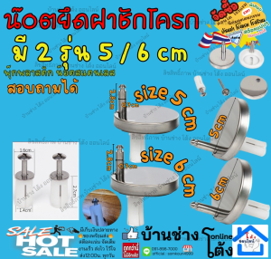 (ขายเป็นคู่) แป้น 5 /6 cm พุ๊กขาว น็อต ยึด ฝารองนั่ง ฝาชักโครก สแตนเลส 304 น็อตฝารองนั่ง ที่คิดฝาชักโครก อะไหล่ชักโครก