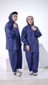 Jas Hujan Pria Wanita Stelan Celana Anti Rembes Raincoat Bahan PVC Mantel Hujan ZOTTA