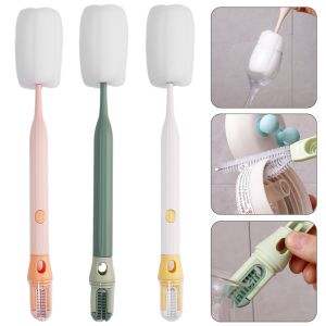 อุปกรณ์ทำความสะอาดในครัว 3 ประเภทที่ 1 ที่ทำความสะอาดช่องว่างขวดบีบแท้ รองรับการสะอาดขวดฝาครอบขวดแก้วน้ำ ราคาที่ยอดแสง