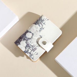 Retro Luxury Thin Large Capacity Womens Card Holder 2025 New Style Mini Bank Document Card Holder Oil Painting Style