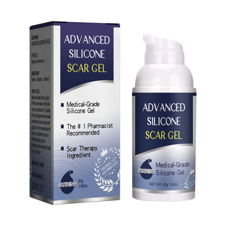 JAYSUING Advanced Silicone Scar Gel Recovery Scar Cream Scar Gel Silicone Surgical Scars C-Section Stretch Marks Acne Pox Prints Burn Repair Facial Care Gel Acne Pimples Treatment Smoothening Face Skin Care Beauty