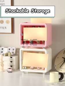 THE L30cm Clear Display Storage Box Stackable Blind Box Figures Toy Storage Organizer Cabinet