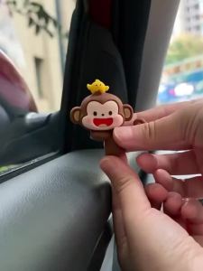 Adorable Mini Monkey Car Ornament - TPU Fits Rearview Mirror & Dashboard Decor