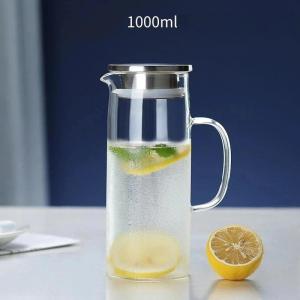 OUHOE | Bình Nước Thủy Tinh Tối Giản Có Lọc Chất Liệu Thủy Tinh Borosilicate Chịu Nhiệt Cao Dung Tích 1L/1.2L/1.5L Dùng Pha Trà Cà Phê