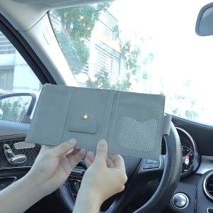 BenMaxx Car Styling Visor Organizer Auto Sun Visor Storage Pouch Car Organizer Card Organizer Multifunctional Car Sun Visor Organizer Storage Leather Car Card Holder Pocket With Zipper