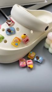 Set 12 Sticker Charm 3D chủ đề Cookie trong Mayto gắn Dép Cross Dép Sục Cá Sấu JB-191