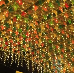 3Meter 96Lights Outdoor Solar Icicle Curtain Light Waterproof LED String Lights Solar Christmas Lights