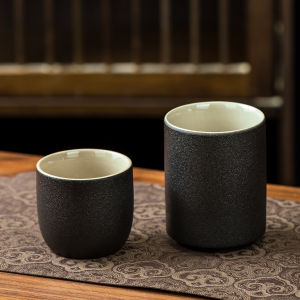 ชุดชาจีนโบราณขนาดใหญ่ ถ้วยชาดินสอสีดำ ถ้วยดินเผาแบบดั้งเดิม ชุดชา Kung Fu สำหรับใช้ในบ้าน ถ้วยน้ำสำหรับเจ้าของบ้าน