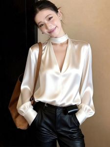 SHANGSHA | Stylish Occasion Elegant Chic Anti-aging V-neck Blouse