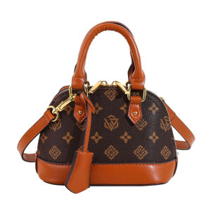 Fashionable Shell Handbag Womens Crossbody Bag Retro Print High Quality PU Leather Casual Versatile Shoulder Bag for Younger Women