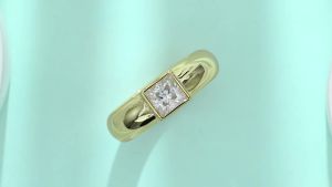 JIUZUAN 1CT 5.5mm S925 Sterling Silver Princess Cut Moissanite Ring for Women 18k Plated Valentines Day Gift Party Band Jewelry