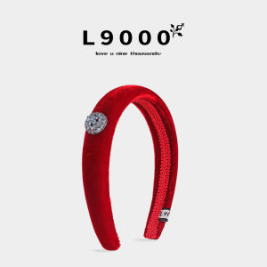 French Style Velvet Hairband Red Diamond White Enhancing Hair Clip Luxury Vintage Sensation Headwear Elegant Fashion Accessory