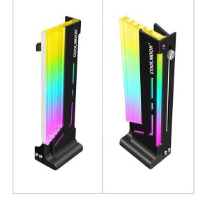 (COD) New COOLMOON CM-GH2 GPU Bracket Holder 5V 3PIN ARGB ADDRESSABLE MAGNETIC METAL BASE GRAPHICS CARD SUPPORT