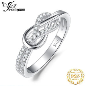 JewelryPalace New Arrival Infinity Love Knot Cubic Zirconia Simulated Diamond 925 Sterling Silver Ring for Woman Fine Jewelry