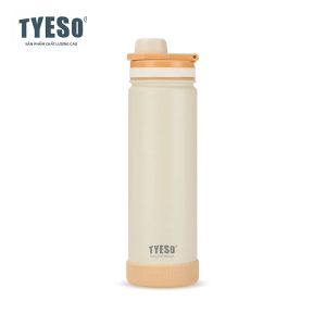TYESO | Bình Nước Thể Thao Di Động TYESO 750ML Với Vỏ Silicon Chống Trơn Chống Rò Rỉ Làm Bằng Thép Không Gỉ Giữ Lạnh Dùng Ngoài Trời Thích Hợp Sử Dụng Hàng Ngày