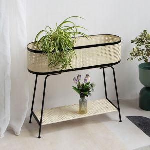 Creamy Style Vintage Multi-Layer Plant Stand Simplicity Ins Floor Plant Rack Imitation Vine Special Heat Plant Stand