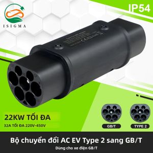 ISIGMA 7.2/22KW 32A Bộ Sạc EV Loại 2 Sang GB/T IEC 62196 Bộ Chuyển Đổi Loại 2 Bộ Chuyển Đổi Sạc Xe Điện IP54