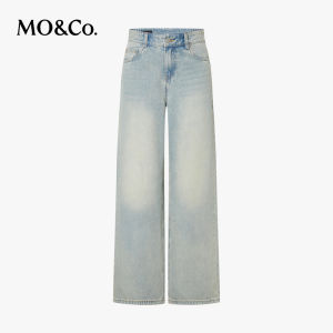 MO&Co. | Washed Shallow Blue Tapered Jeans