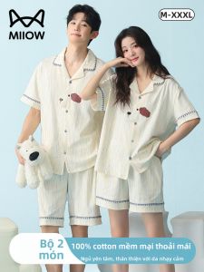 MiiOW | Bộ Đồ Ngủ Tay Ngắn Mùa Hè Hình Truyện Cotton Cho Đôi