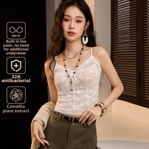 ZISU | Lace Strap Bra Pad Backless Top