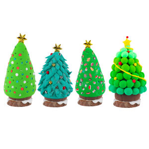 Vktech DIY Christmas Tree Air Dry Clay Craft Kit for Festive Decorations and Family Fun