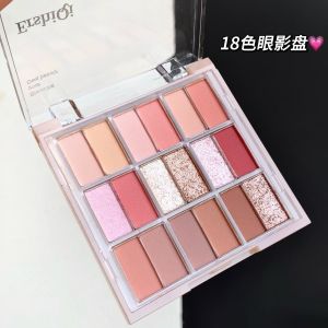 Pink Korean Style Eye Shadow Plate Multi-Color Series Shiny Crystal Pearl Fine Glitter Daily Light Makeup Matte Crouching Silkworm 2024 New Arrival