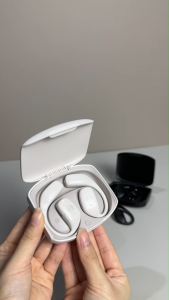 Audio-Technica ATH-AC5TW Wireless Open-Ear Earphones Deep Bass Volume Control Lightweight - Black/Beige