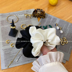 ยางรัดผมทงแดมุนเกาหลียางรัดผมไส้ใหญ่สไตล์เกาหลีหลากสีผ้าซาตินเนื้อสัมผัสดีเรียบหรูสไตล์ฝรั่งเศสเครื่องประดับผมกว้าง6ซม.