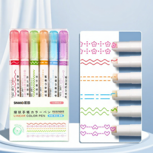 Floral Outline Wave Dotted Line Drawing Pen for Students and Children