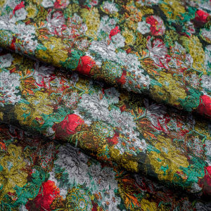 Oil Painting Style Jacquard Yarn-dyed Fabric: DIY Clothing Material for Women's Puff Sleeve Dress