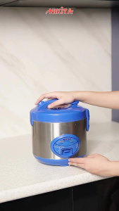 NIKITA Rice Cooker 107– Magic Com 3in1 | 1 Liter | Teflon Anti Lengket | Masak Kukus Hangat | Nasi Pulen 3D