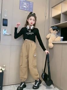 (18-52kg) Quần túi hộp thời trang cho bé gái từ 5-16 tuổi quần dài mùa hè mùa thu đông trẻ em nữ mẫu A chất da cá