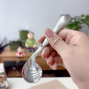 Baby Practice Spoon Heart Shaped 18-10 Stainless Steel Hollow Handle Soup Spoon for Feeding Babies Dining Utensils Western Tableware