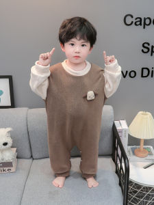 Childrens One-Piece Pajamas Spring & Fall Boy Girl Baby Prevent Catching Cold Thickened Baby Sleeping Bag Winter Polar Fleece Romper