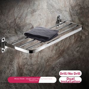 Foldable No-Drill Towel Rack