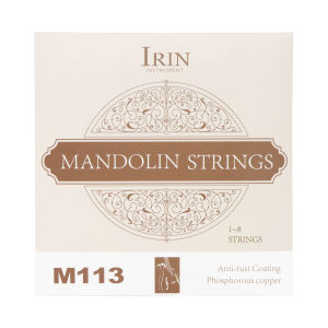 IRIN | 8-string Mandolin Strings Premium Phosphor Bronze Long-Lasting Coated Anti-Rust Coated Rich Tone for Folk Mandolin & Bluegrass